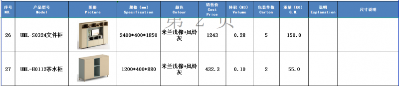 米蘭文件柜+茶水柜