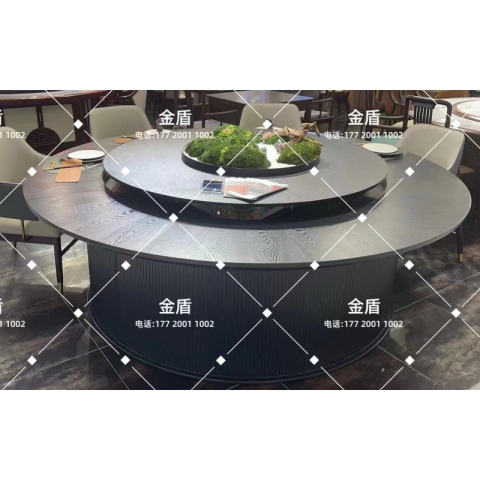 勝芳酒店家具 飯店餐桌 酒店 餐桌 電動餐桌  酒店桌 圓桌 轉(zhuǎn)盤桌 實木旋轉(zhuǎn)大餐臺 火鍋桌 巖板圓桌 木質(zhì)家具 餐廳家具中式家具 金盾酒店家具